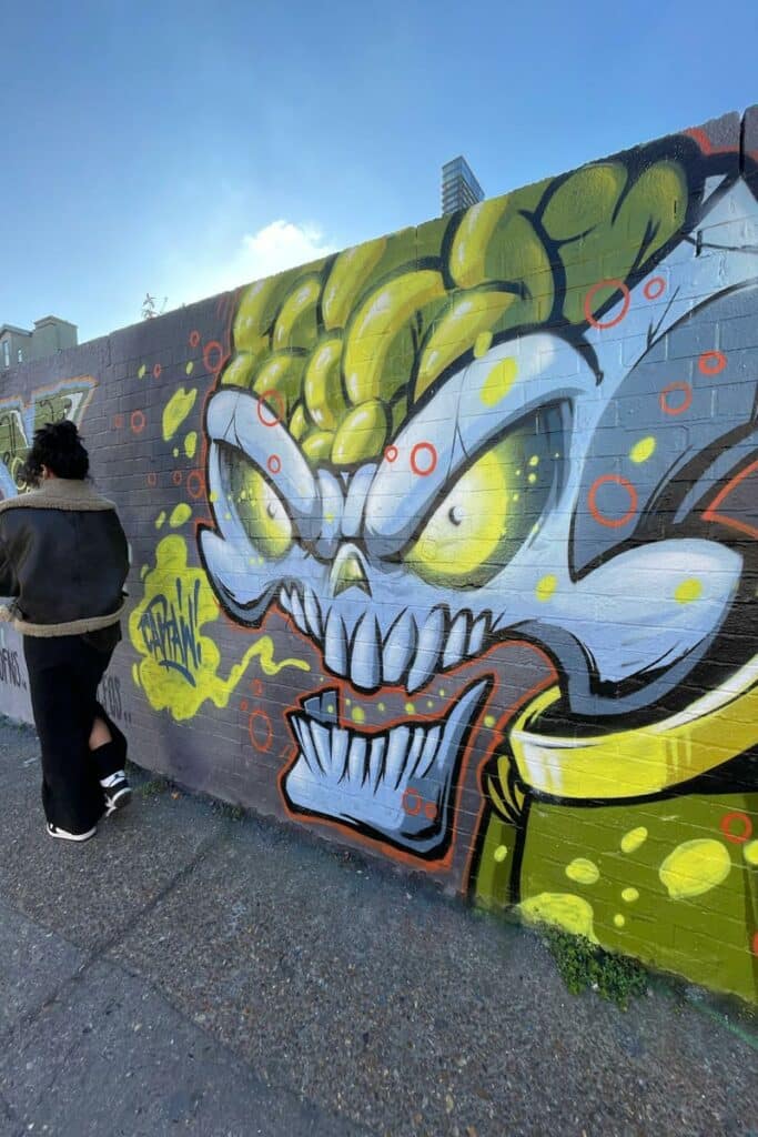 Street art under the arches on Wheeler Street
