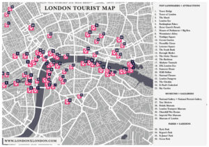 London Attractions Tourist Map: Interactive + Printable — London x London