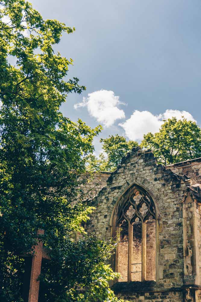 Side view of the Chapel and trees