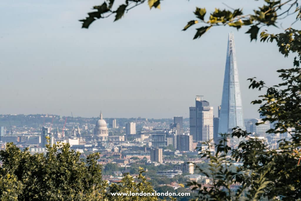 The shard and St Paul's from One tree hill