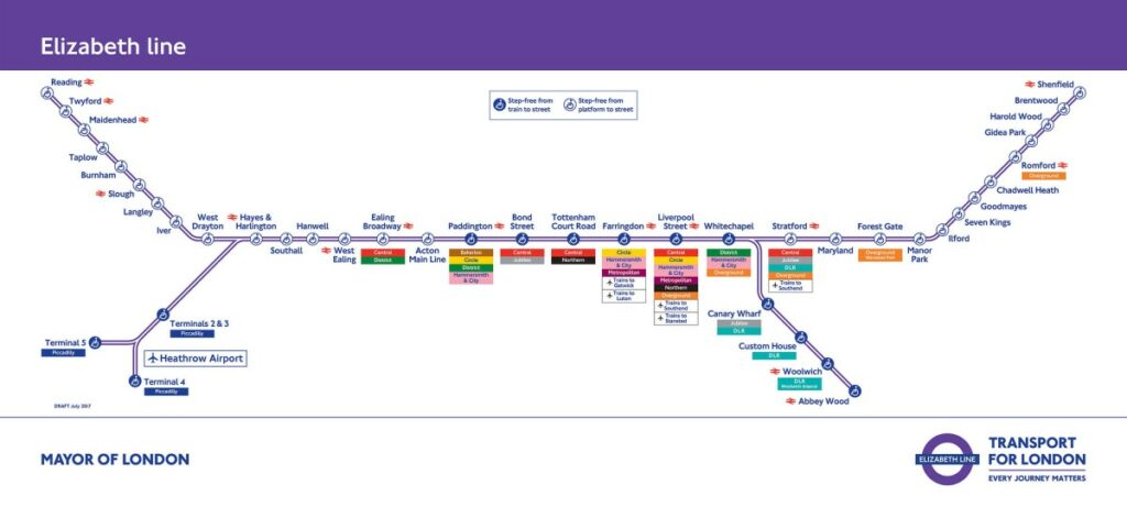 Elizabeth line train map