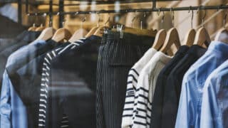 clothes on rack