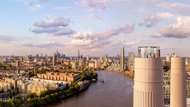 View London from Above: Battersea Power Station Opens a New 109m-High Viewing Platform in One of Its Chimneys