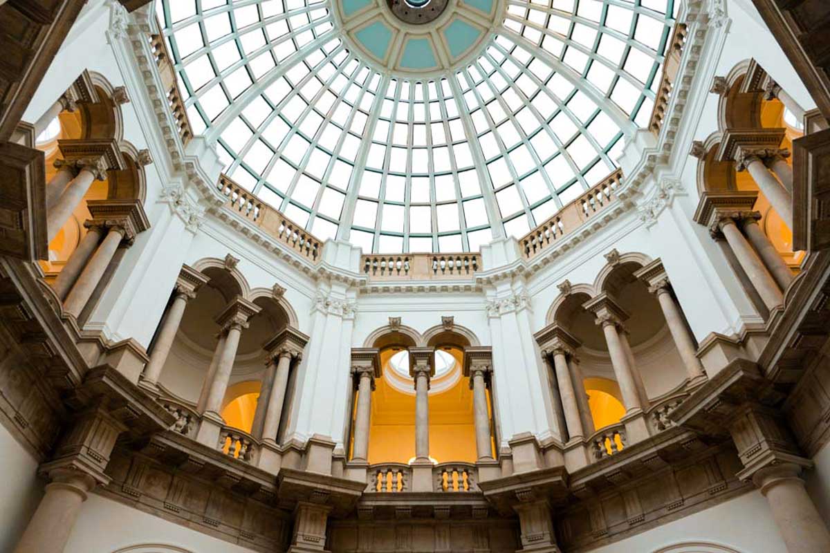 The domed atrium ceiling at Tate Britain