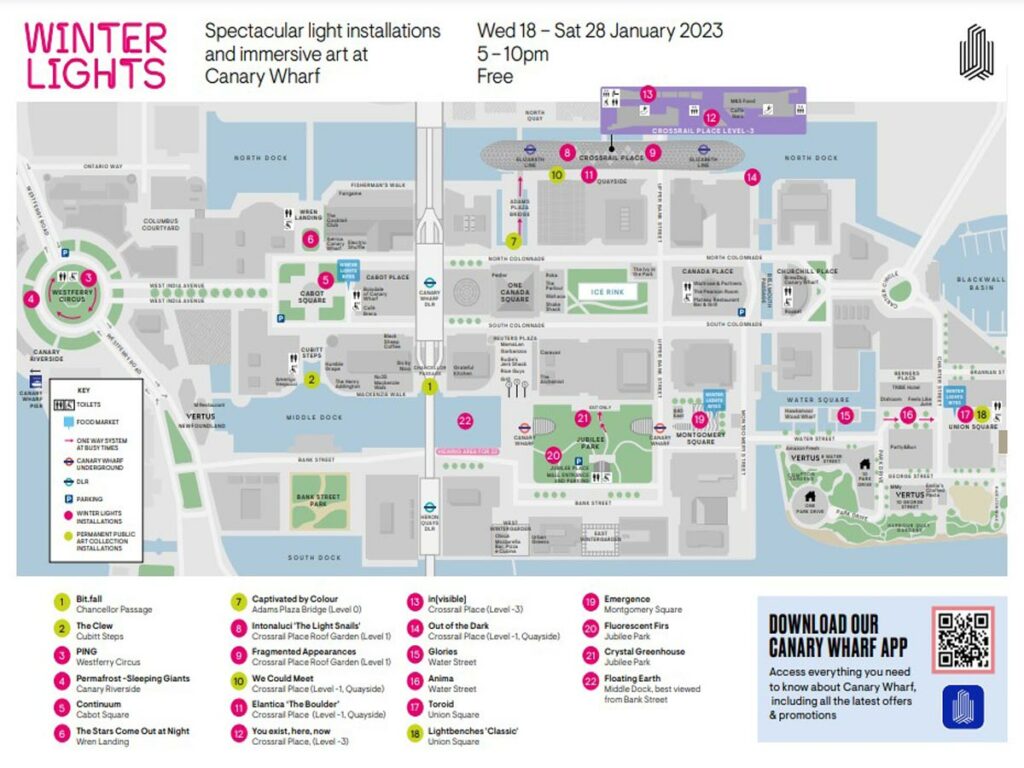 Canary Wharf Lights Map