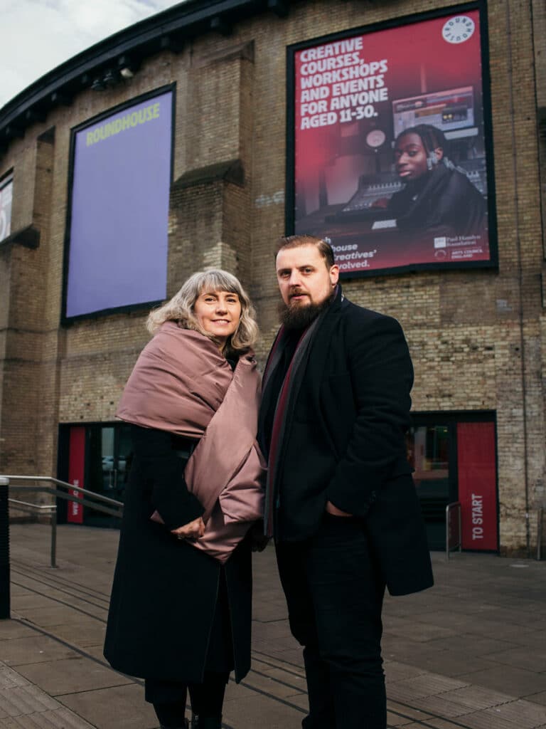 Founders of The Ticket Bank - Caroline McCormick, Chair of the Cultural Philanthropy Foundation, and Chris Sonnex, Artistic Director and joint CEO of Cardboard Citizens.