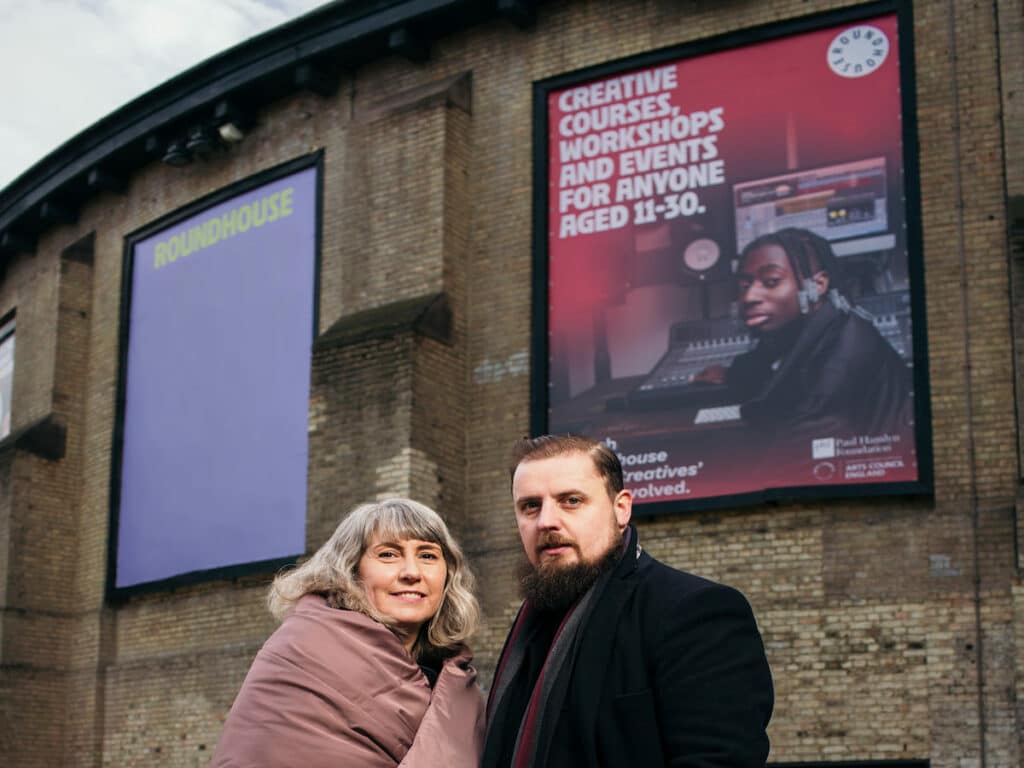 Founders of The Ticket Bank - Caroline McCormick, Chair of the Cultural Philanthropy Foundation, and Chris Sonnex, Artistic Director and joint CEO of Cardboard Citizens.