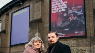 Founders of The Ticket Bank - Caroline McCormick, Chair of the Cultural Philanthropy Foundation, and Chris Sonnex, Artistic Director and joint CEO of Cardboard Citizens.