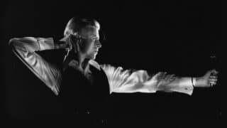 Photograph of David Bowie Performing as The Thin White Duke on the Station to Station tour, 1976. Photograph by John Robert Rowlands. © John Robert Rowlands and The David Bowie Archive