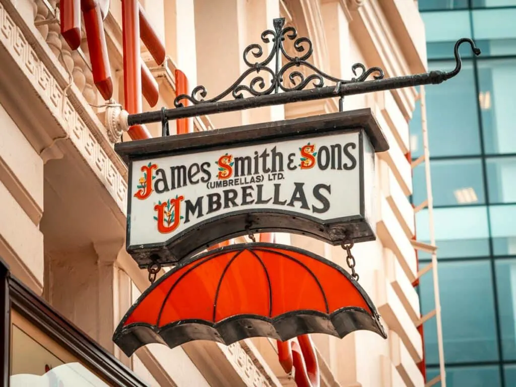 James Smith and Sons Umbrellas in New Oxford Street