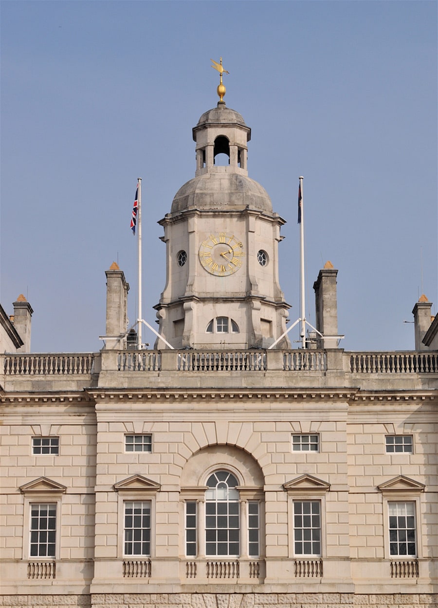 The clock tower at Horse Guards