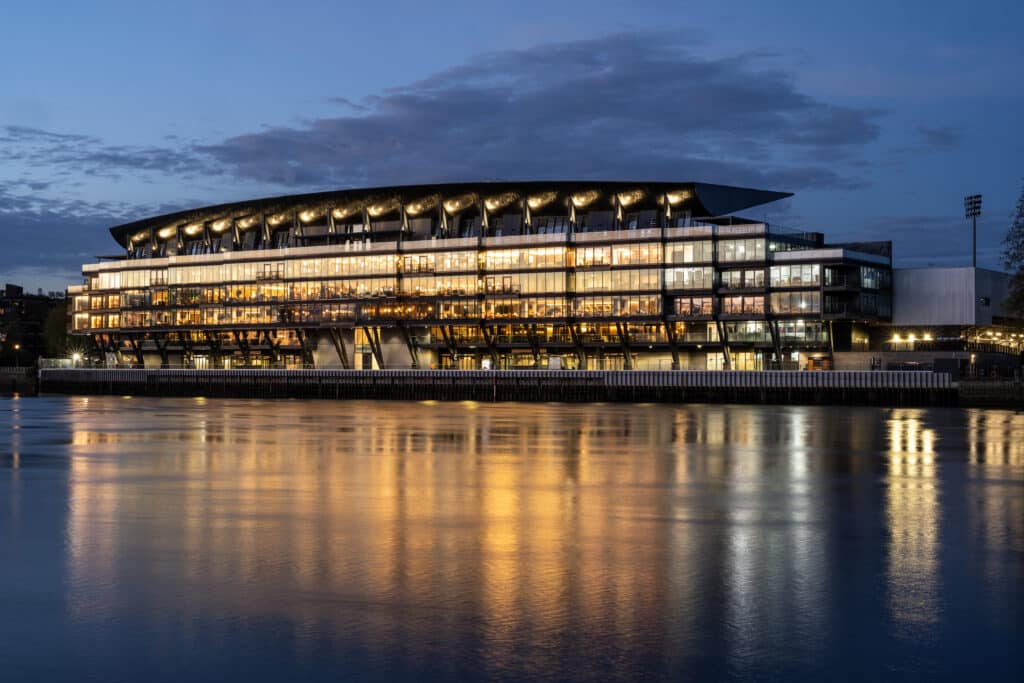 Fulham pier at dusk