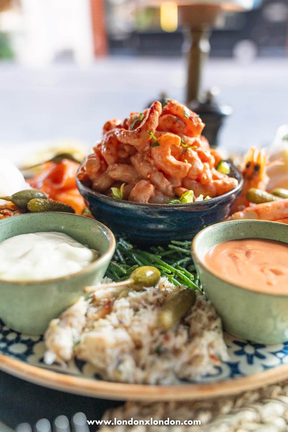 The 108 seafood platter at 108 Brasserie, with marie rose prawns, smoked salmon rillettes and dressed white crab