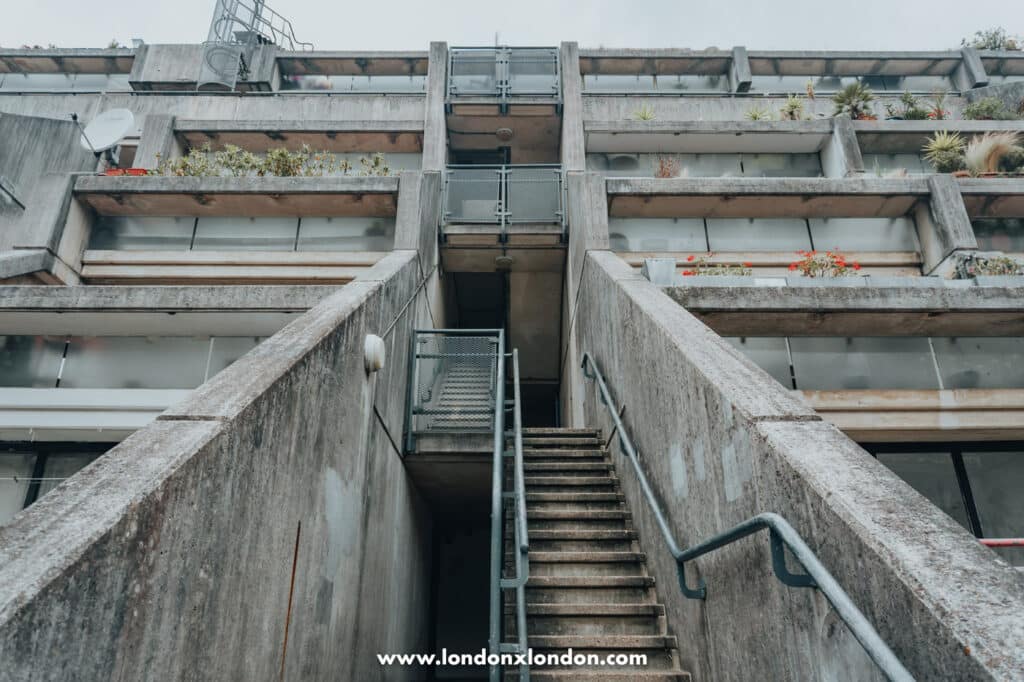 looking up at the buildings 