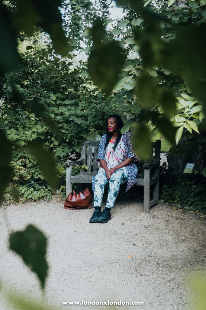 Julianna Barnaby on bench 