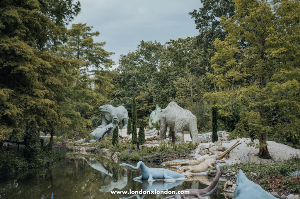 The Crystal Palace dinosaurs were crumbling and at risk of being lost, now they’re painted in the exact colours Victorians saw them in