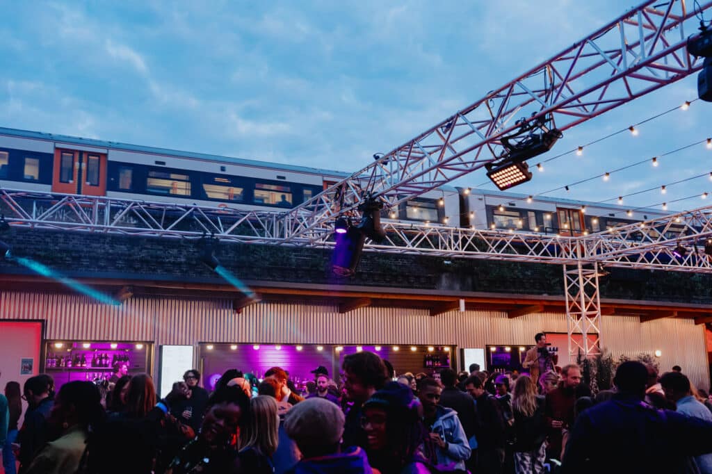 The venue at dusk