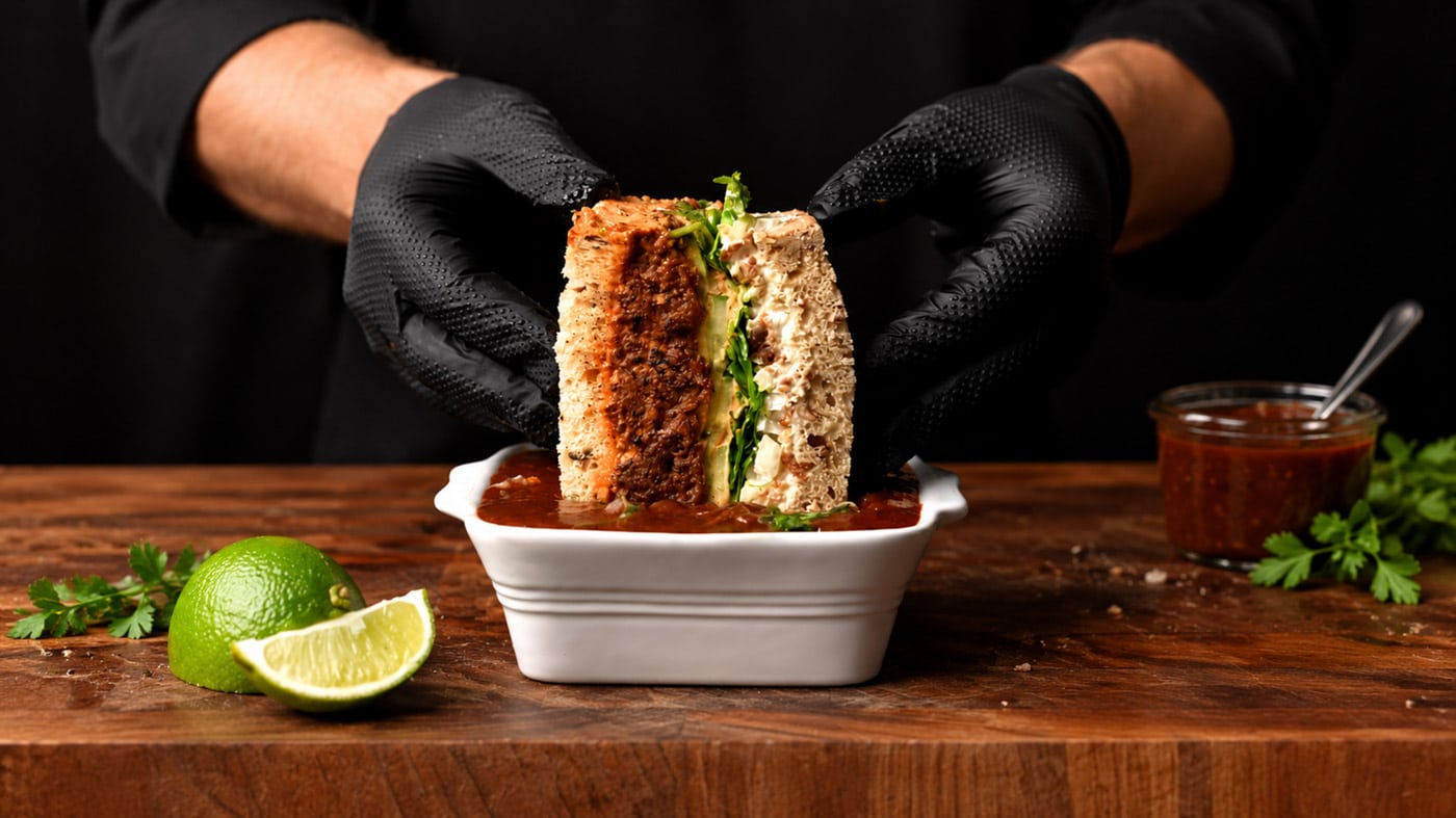 The UK’s biggest sandwich shop is giving away 500 free birria sandwiches, and building an indoor picnic to do it