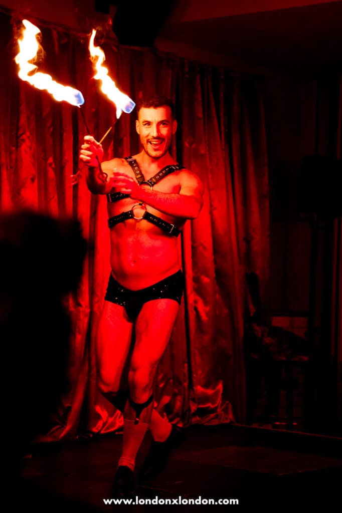 Flame throwing act