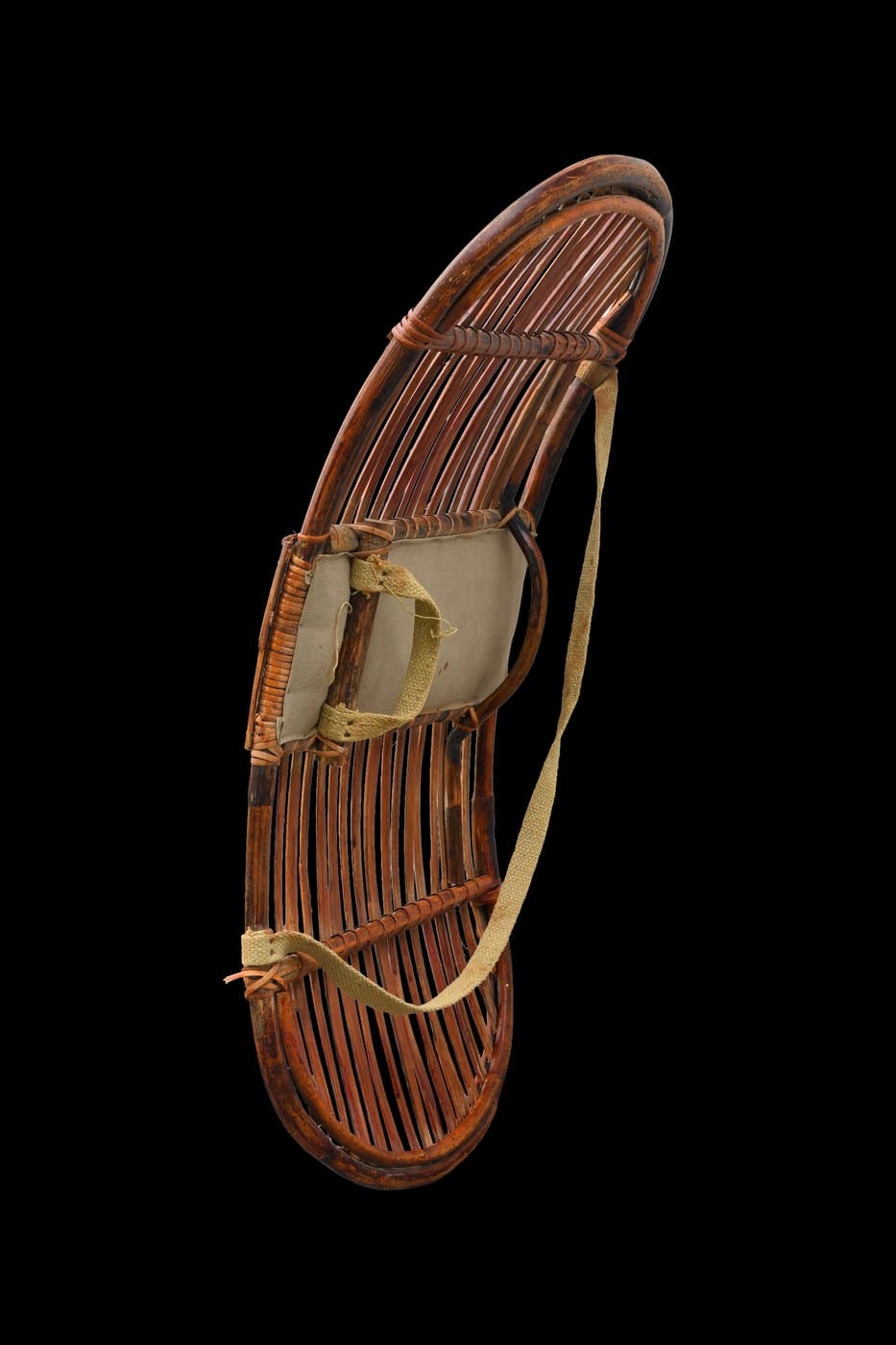A traditional Indian cane police riot shield used in The Pangolin Shield installation
