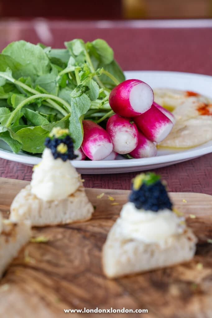 Radishes and hummus