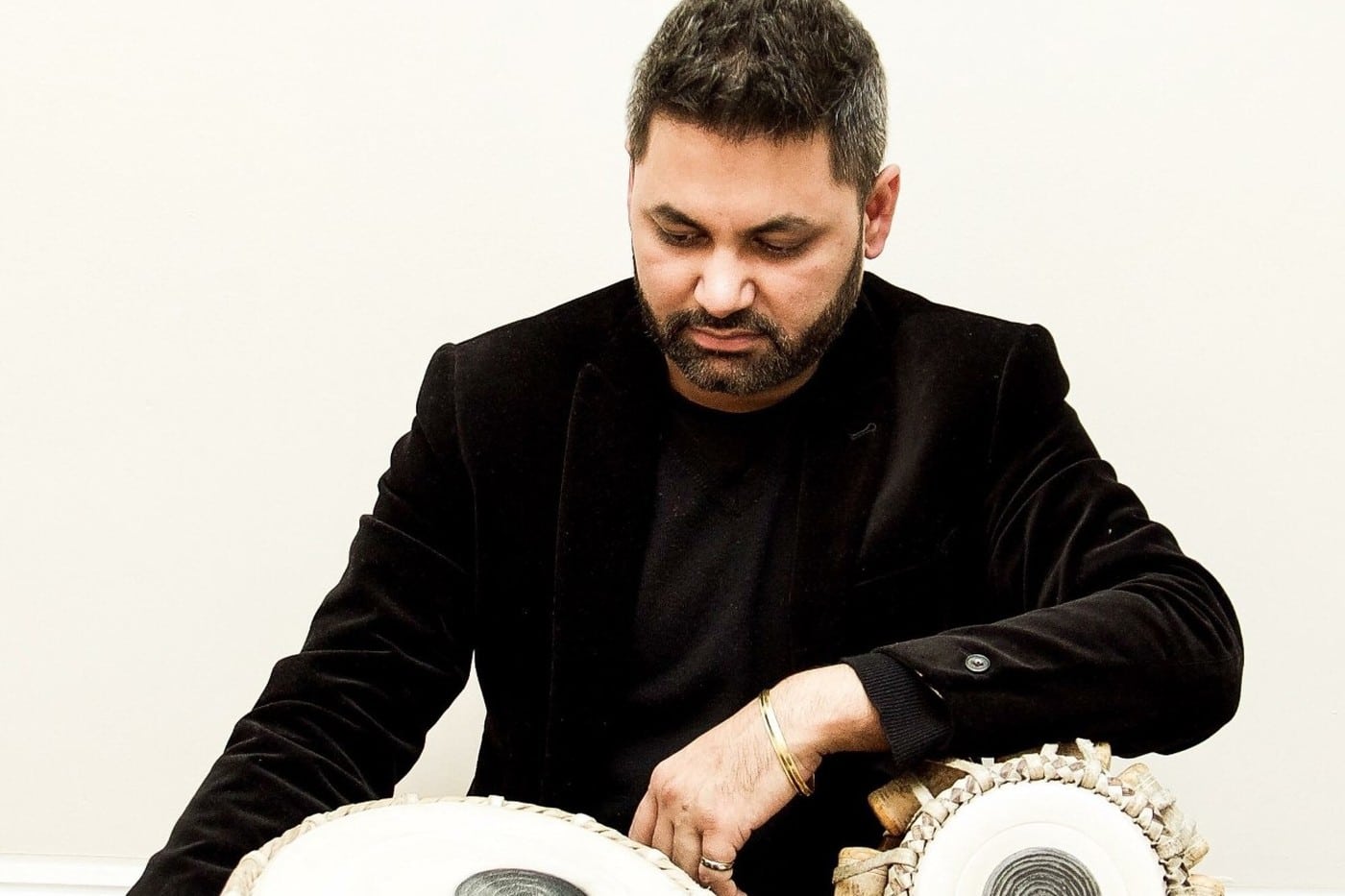 Alok Verma playing tabla drums