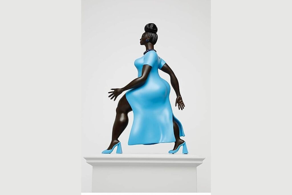 Lady in Blue, Tschabalala Self's new bronze sculpture for Trafalgar Square's Fourth Plinth