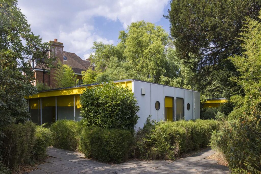 22 Parkside, the Wimbledon house Richard and Su Rogers built for his parents, seen from the garden